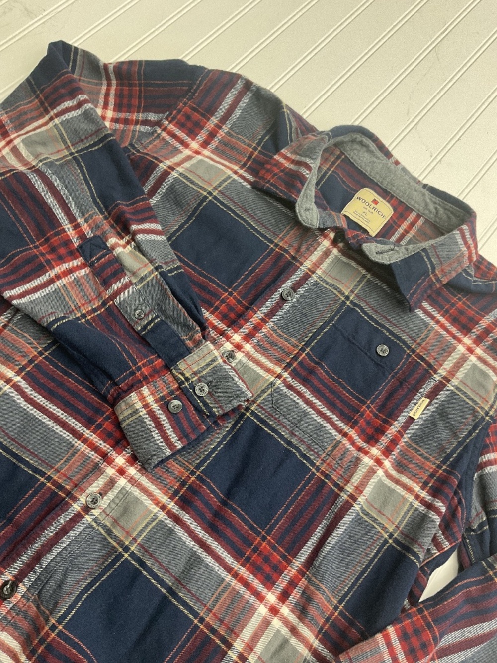 Woolrich Men's Heavyweight Plaid Flannel Shirt Button Up - Size XL
